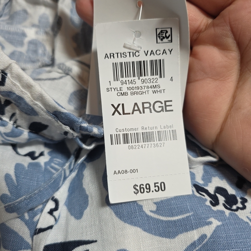 Charter Club Luxury 100% Linen Floral Print Womens Pants Sz XL - Picture 9 of 10